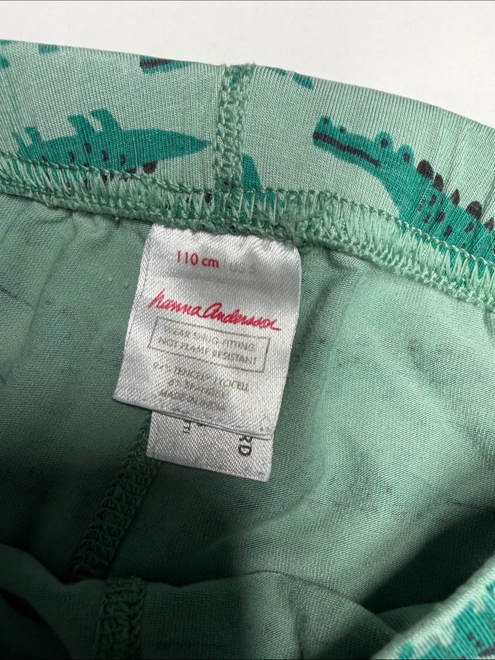 Hanna Andersson Green Alligator Pajama Set - Size 5